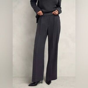 Express Super High Rise Flare Charcoal Gray Wool-Blend Trousers Size 0
